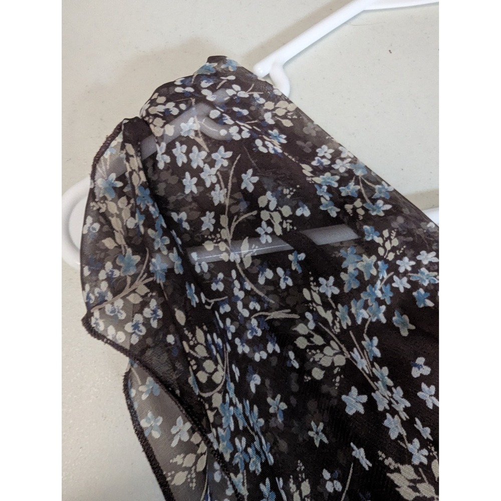 VTG 90s Jonathan Martin Brown‎ Floral Midi Dress w/ Slip Sheer Overlay XS/S USA - Picture 9 of 15